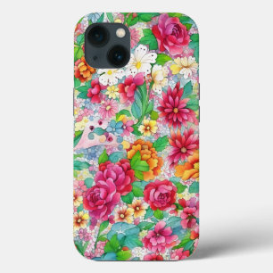 Colourful Flowers Vintage Style Art Phone Case