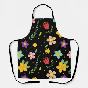  Colourful Flowers Watercolor Cute    Apron