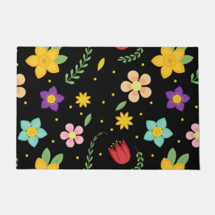 Colourful Flowers Watercolor Cute Doormat
