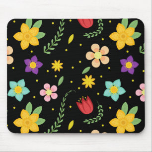  Colourful Flowers Watercolor Cute Mouse Mat