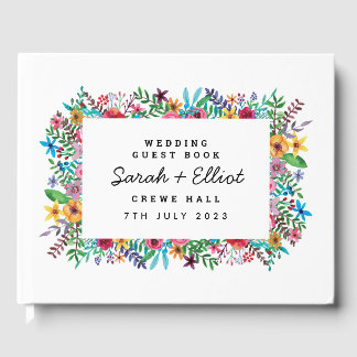 Colourful Flowers Wedding Guestbook