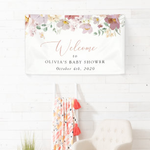 Colourful Flowers, Wildflowers, Baby Shower Welcom Banner