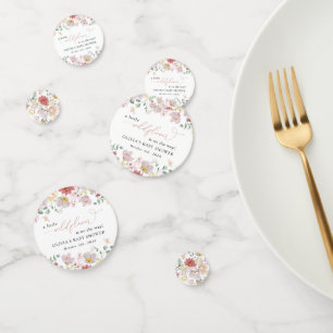 Colourful Flowers, Wildflowers, Boho, Baby Shower Confetti