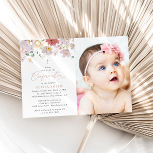 Colourful Flowers, Wildflowers, Boho, Confirmation Invitation