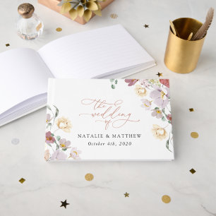 Colourful Flowers, Wildflowers, Boho, Wedding Guest Book