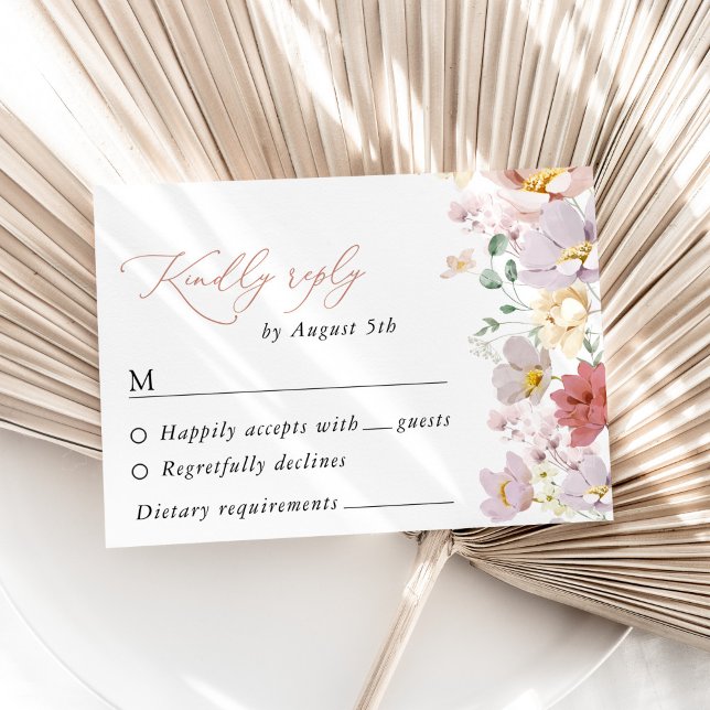 Colourful Flowers, Wildflowers, Boho, Wedding RSVP (Creator Uploaded)