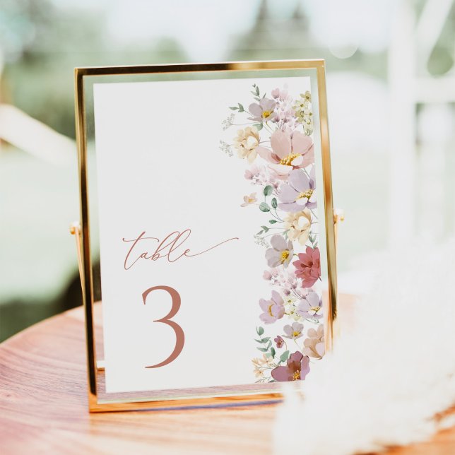 Colourful Flowers, Wildflowers, Boho, Wedding Table Number (Creator Uploaded)