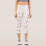 Colourful Flowers, Wildflowers, Garden Flowers Capri Leggings<br><div class="desc">Elegant,  stylish and sophisticated pattern with colourful wildflowers. Modern and trendy gift,  perfect for the floral design lover in your life.</div>