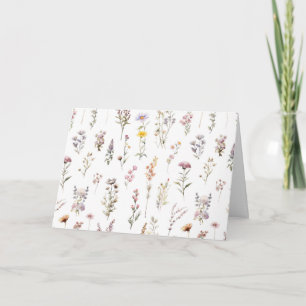 Colourful Flowers, Wildflowers, Garden Flowers Card