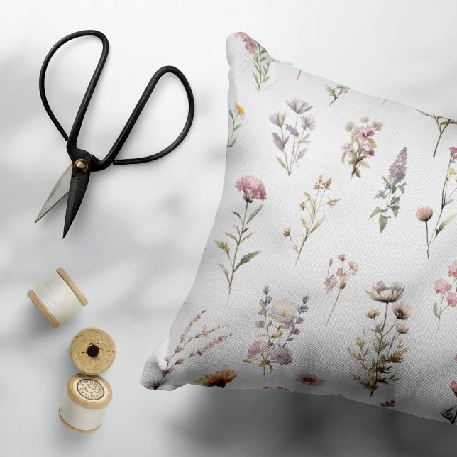 Colourful Flowers, Wildflowers, Garden Flowers Decorative Cushion (Creator Uploaded)