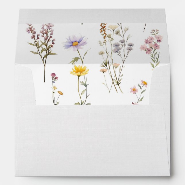 Colourful Flowers, Wildflowers, Garden Flowers Envelope (Back (Bottom))