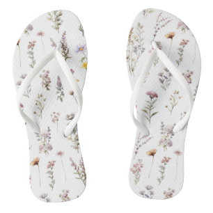 Colourful Flowers, Wildflowers, Garden Flowers Flip Flops
