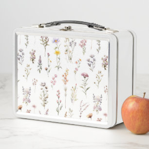 Colourful Flowers, Wildflowers, Garden Flowers Metal Lunch Box