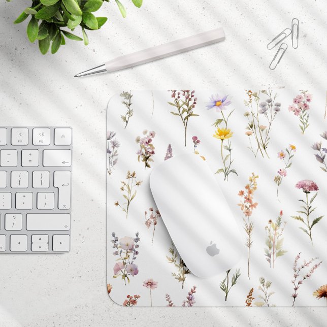 Colourful Flowers, Wildflowers, Garden Flowers Mouse Mat (Creator Uploaded)