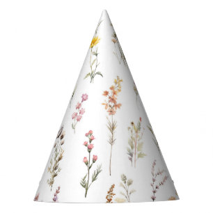 Colourful Flowers, Wildflowers, Garden Flowers Party Hat