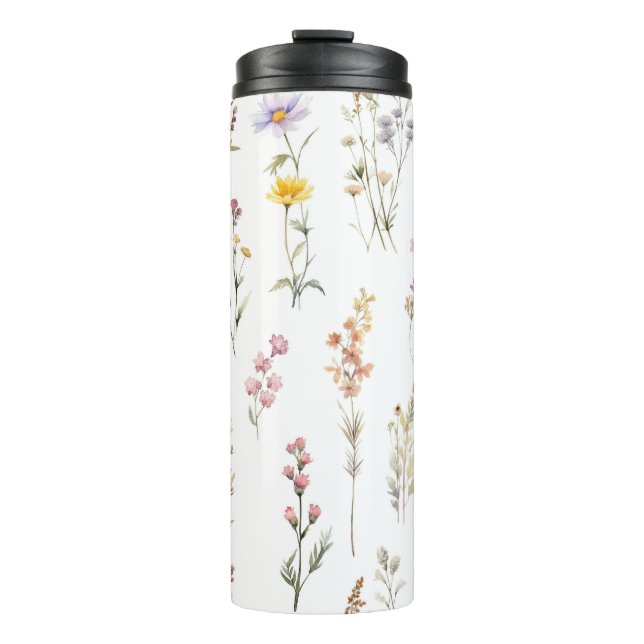 Colourful Flowers, Wildflowers, Garden Flowers Thermal Tumbler (Front)