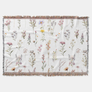 Colourful Flowers, Wildflowers, Garden Flowers Throw Blanket