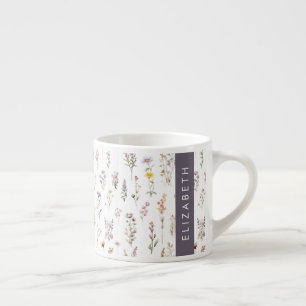 Colourful Flowers, Wildflowers, Greenery, Your Nam Espresso Cup