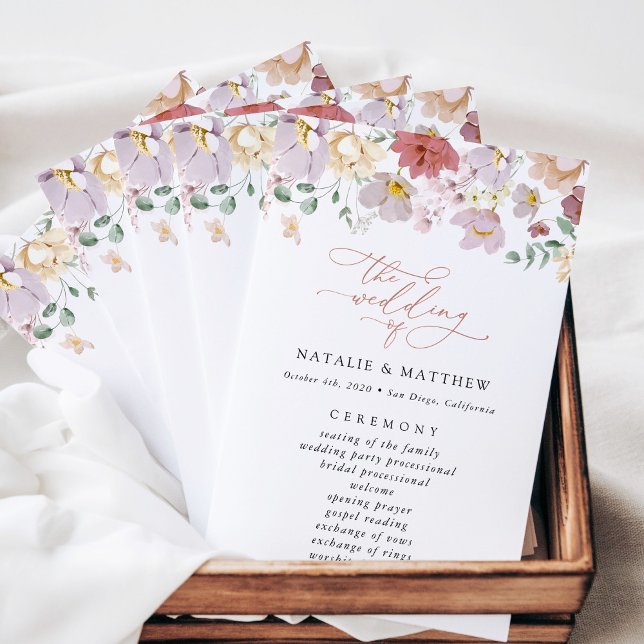 Colourful Flowers, Wildflowers, Wedding Program (Creator Uploaded)