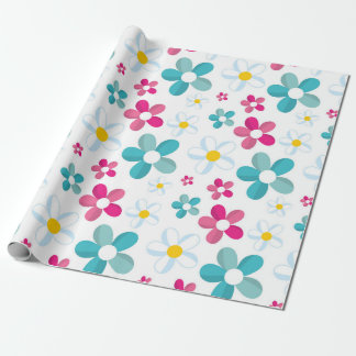 Colourful flowers wrapping paper