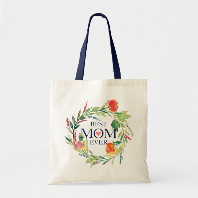 Colourful Flowers Wreath-Beast Mum Ever Tote Bag (Front)