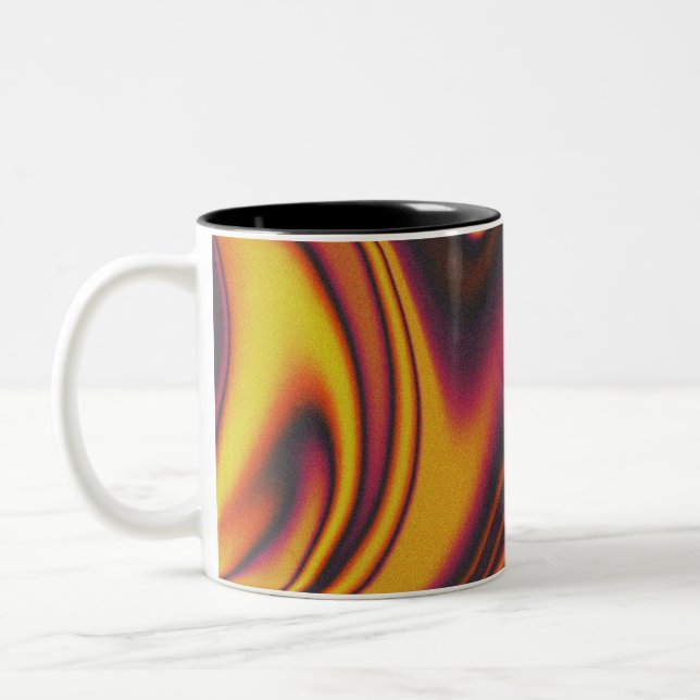 Colourful, fluid, and wavy two-tone mug (Left)