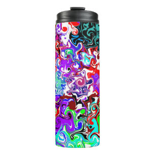 Colourful Fluid Art Abstract Marble Thermal Tumbler