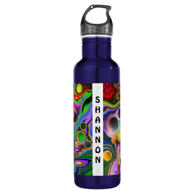Colourful Fluid Art Marble Personalised  710 Ml Water Bottle (Front)