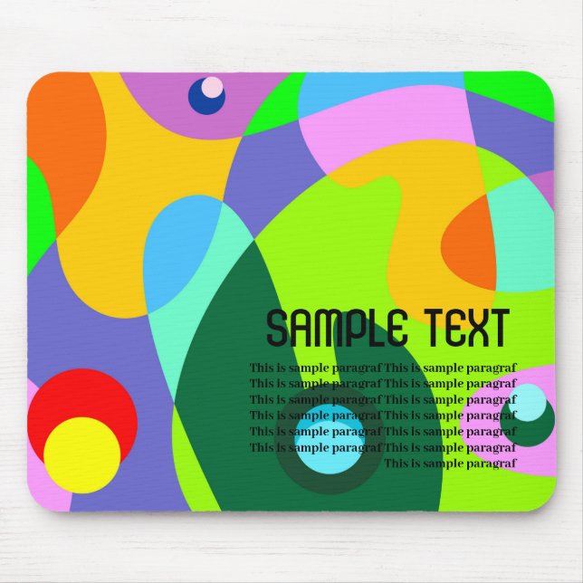 Colourful fluid circle abstract background mouse mat (Front)