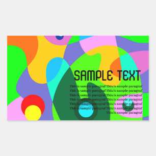 Colourful fluid circle abstract background rectangular sticker