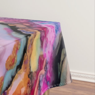 Colourful Fluid Marbling Abstraction Tablecloth