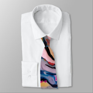 Colourful Fluid Marbling Abstraction Tie