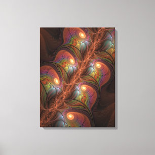 Colourful Fluorescent Abstract Trippy Brown Fracta Canvas Print