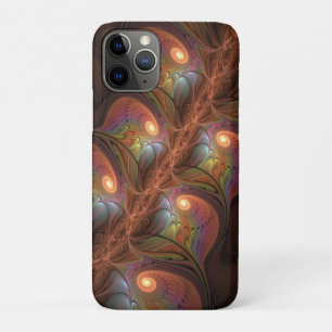 Colourful Fluorescent Abstract Trippy Brown Fracta iPhone 11 Pro Case