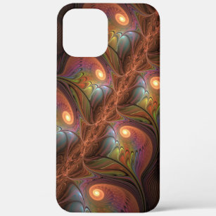 Colourful Fluorescent Abstract Trippy Brown Fracta Case-Mate iPhone Case