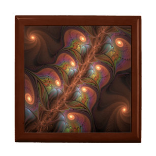 Colourful Fluorescent Abstract Trippy Brown Fracta Gift Box