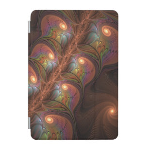 Colourful Fluorescent Abstract Trippy Brown Fracta iPad Mini Cover