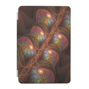 Colourful Fluorescent Abstract Trippy Brown Fracta iPad Mini Cover