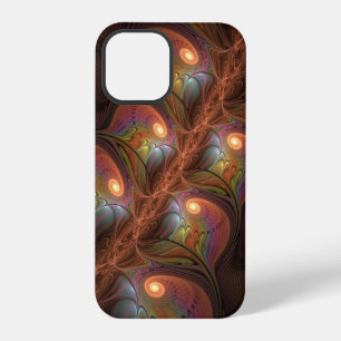 Colourful Fluorescent Abstract Trippy Brown Fracta iPhone 12 Pro Case