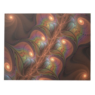 Colourful Fluorescent Abstract Trippy Brown Fracta Notepad