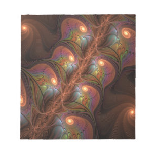 Colourful Fluorescent Abstract Trippy Brown Fracta Notepad