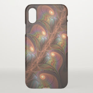 Colourful Fluorescent Abstract Trippy Brown Fracta iPhone XS Case