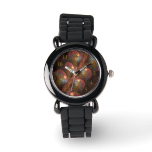 Colourful Fluorescent Abstract Trippy Brown Fracta Watch