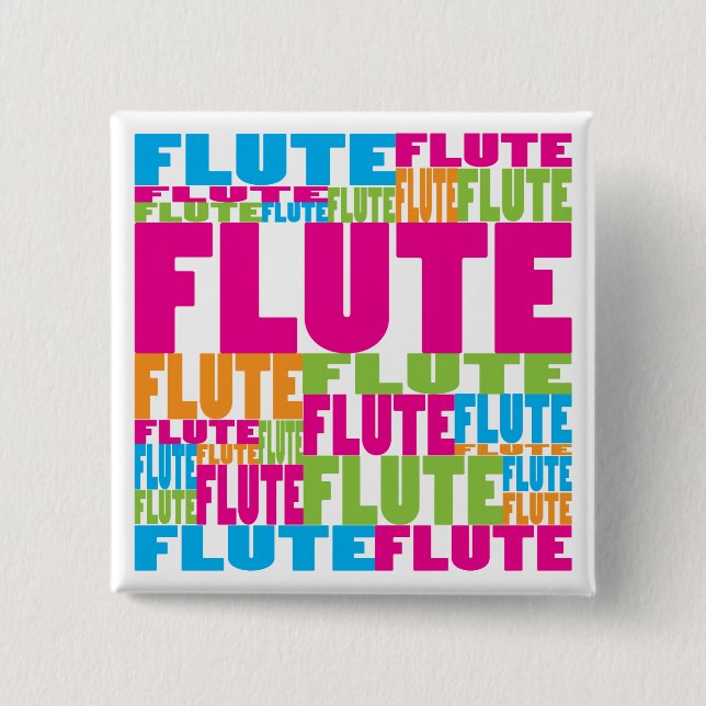 Colourful Flute 15 Cm Square Badge (Front)