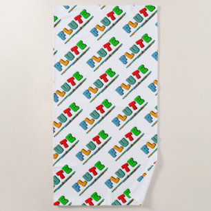 Colourful Flute Beach Towel
