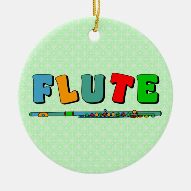 Colourful Flute Ceramic Tree Decoration (Front)