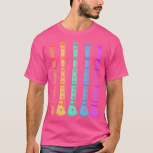 Colourful Flutes Woodwind Musical Instruments Flut T-Shirt
