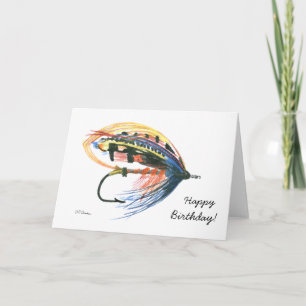 Colourful Fly Fishing Birthday Card