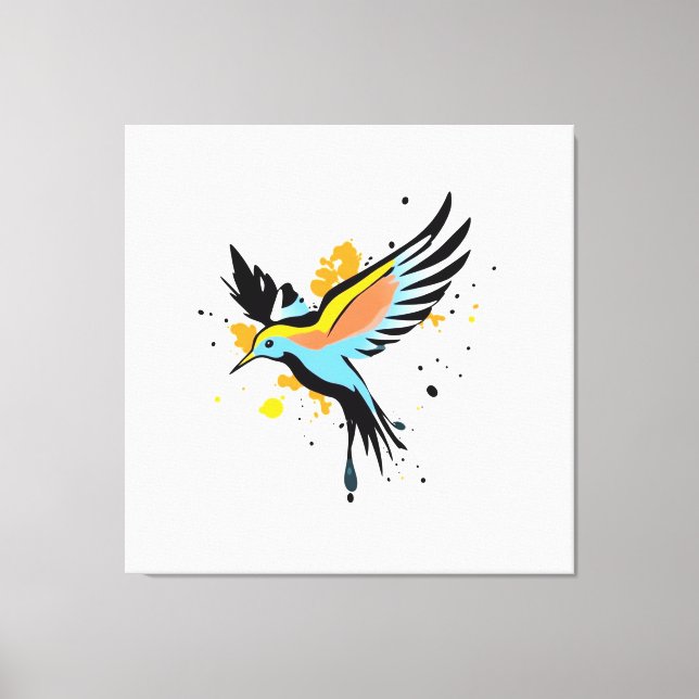 Colourful Flying Bird Wall Art (Front)