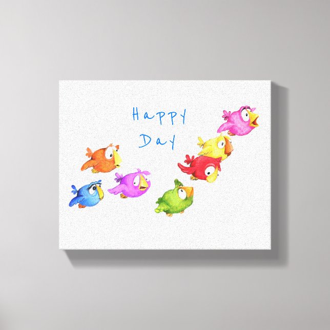 Colourful Flying Birds Canvas Print (Front)